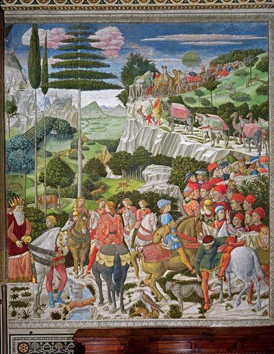 The Journey of the Magi to Bethlehem, the left hand wall of the chapel, c.1460 by Benozzo di Lese di Sandro Gozzoli